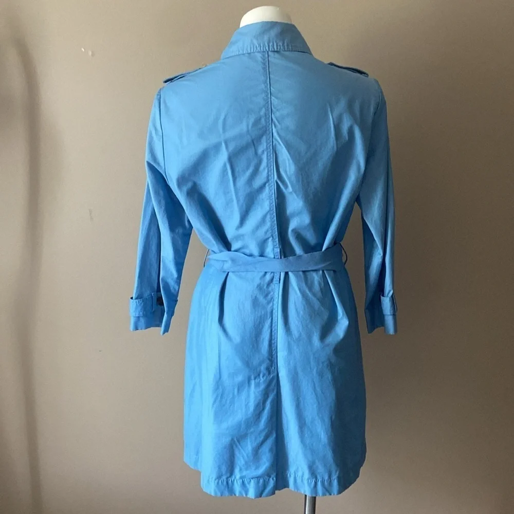 Gap Women’s Pastel Baby Blue Trench Coat Preppy Prep Casual